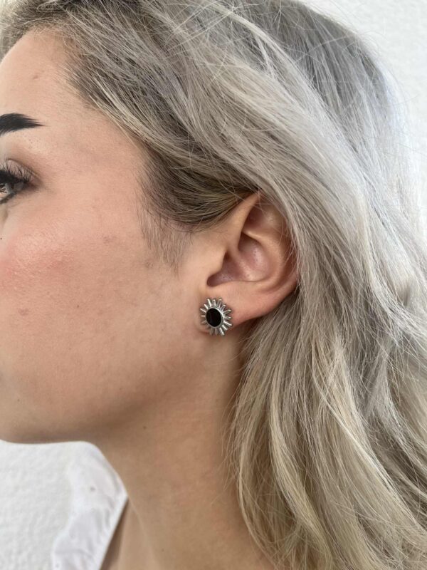 Sunny Black Enamel Earrings