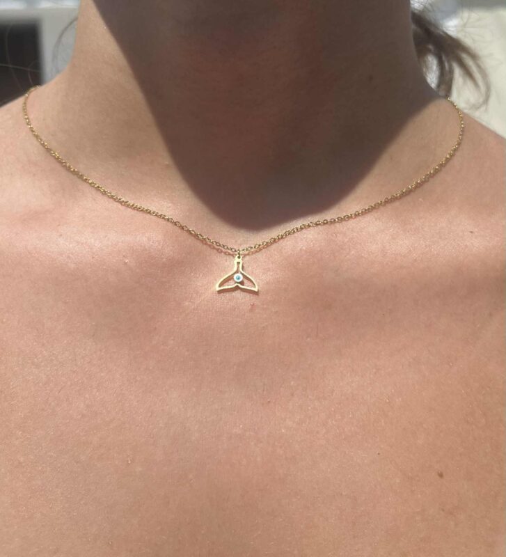 Gold Whaletail Eye Necklace