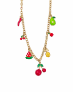 Κολιέ με Χρυσή Αλυσίδα & Φρουτένια Charms