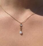 Gold Seahorse Pearl Eye Necklace