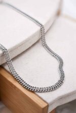 Ασημένιο γυναικείο choker κολιέ minimal σχεδιασμού