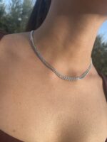 Ασημένιο γυναικείο choker κολιέ minimal σχεδιασμού