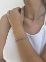 "Ασημί βραχιόλι αλυσίδα unisex από ανοξείδωτο ατσάλι – κομψό καθημερινό κόσμημα"